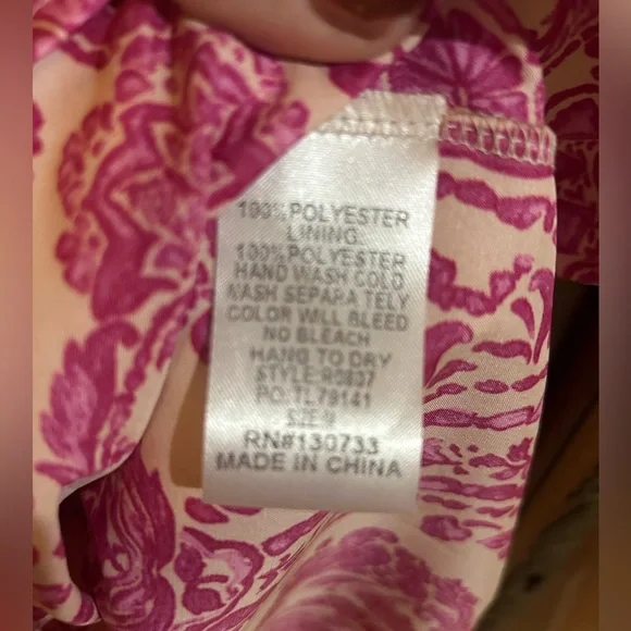 Umgee Queen of Pink Satin Dress w puff sleeves Oversized Size M - Picture 6 of 6